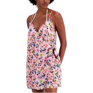 Miken Juniors' Floral Tie-Front Faux-Wrap Swimsuit Cover-Up- Size XL